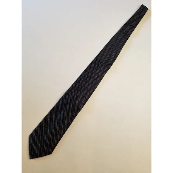 Donald J Trump Signature Collection Neck Tie Blue Black Stripe in Woven Pattern